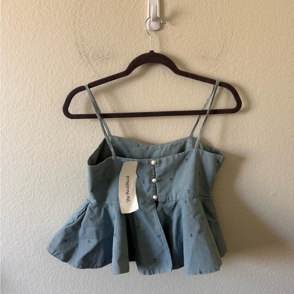 MIU MIU Denim Nautical Crop Top The Real Real Size S - Picture 2 of 5